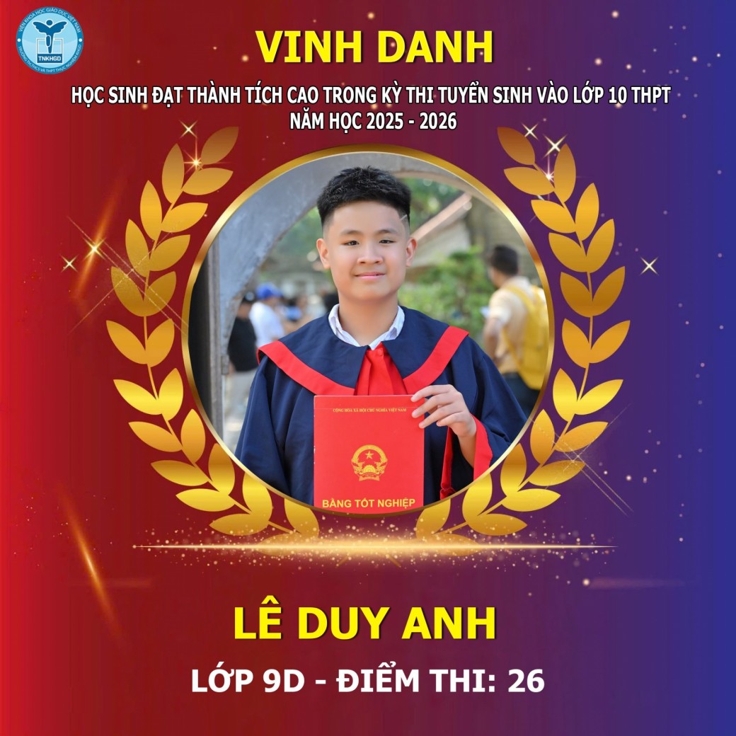 Em Lê Duy Anh - Lớp 9D